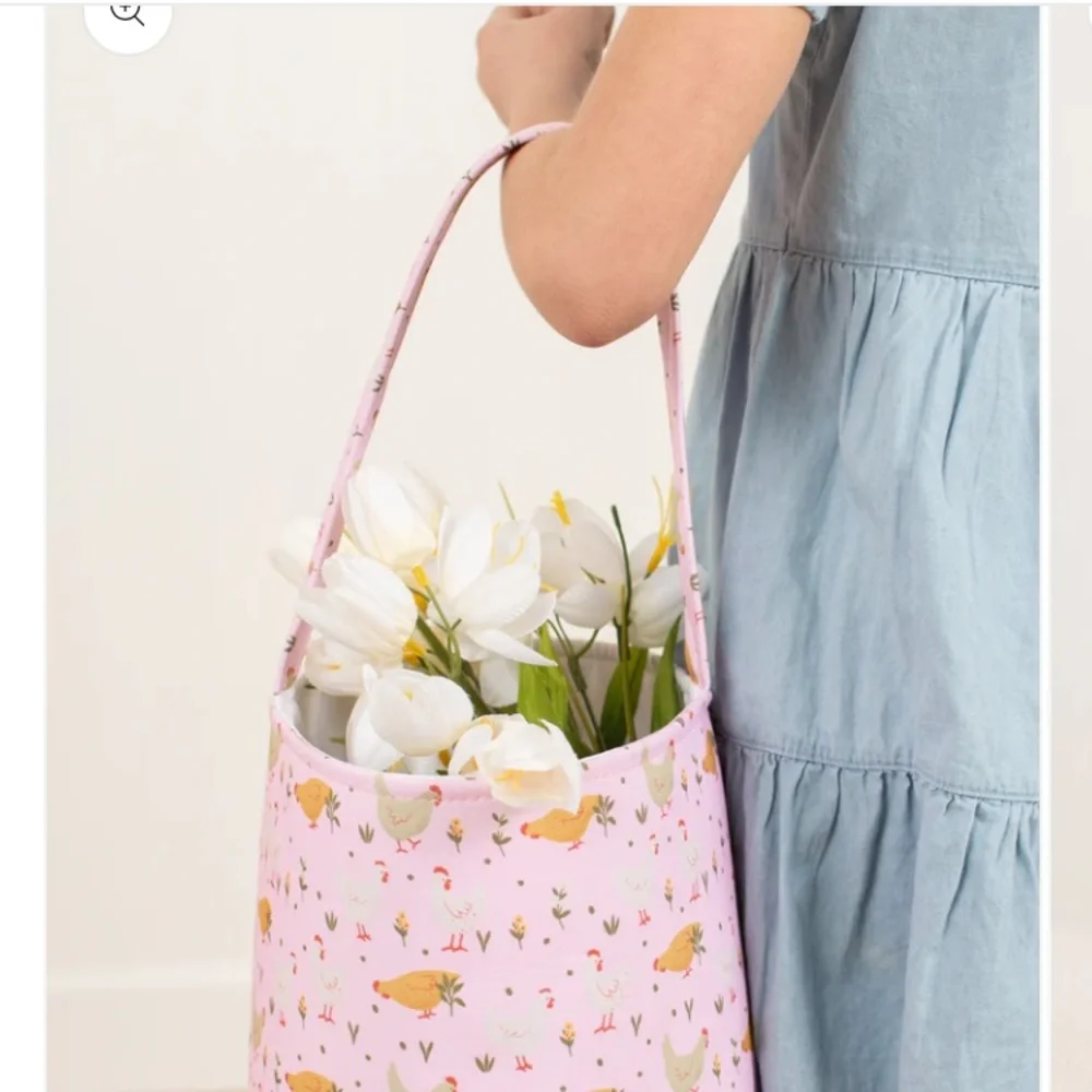 🚨LAST ONE🚨 Pink Chicken Farm Easter Basket / Toy Storage